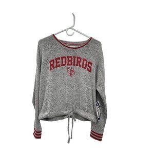 Illinois State Redbirds Shirt Womens M NEW Concepts Sport Gray Red Light Sweater